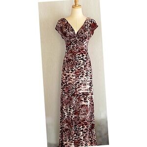 Annalee & Hope pink animal print front knot maxi dress
